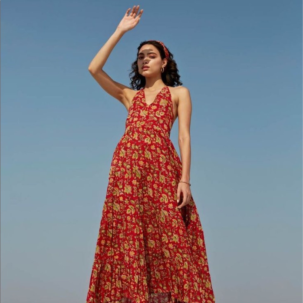 Floral Halter Maxi Dress for Summer